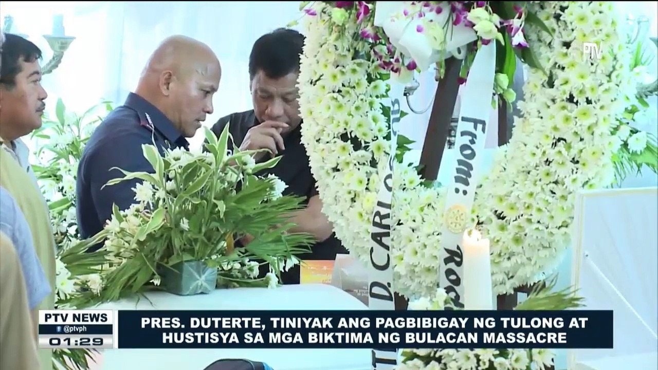 Pres. Duterte, tiniyak ang pagbibigay ng tulong at hustisya sa mga biktima ng Bulacan Massacre