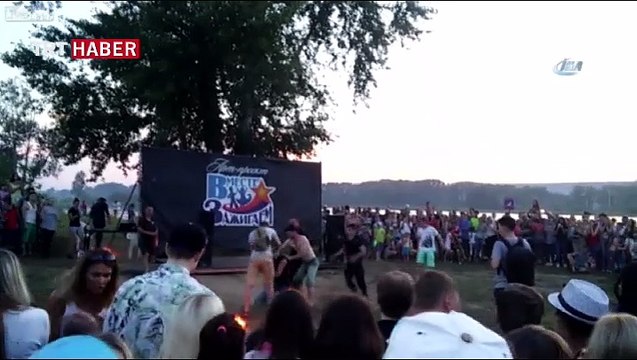 Ateş cambazı az kalsın yanıyordu