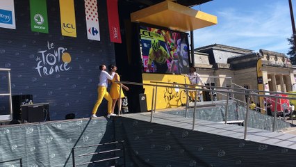 Animations place de la Marne à Vittel au matin de la 5e étape du Tour de France 2017