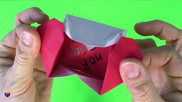 Поделки оригами сердце Коробка и конверт с секрет Сообщение выскакивать сердце