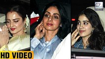 Sridevi With Daughter Jhanvi Kapoor At Mom Special Screening