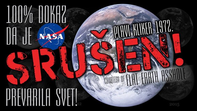 Ravna Zemlja 100% srušen NASA-in 'Plavi kliker 1972'