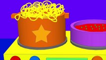 Learn colors and names of vegetables with toy kitchen foods drawing soup cooking learn Eng