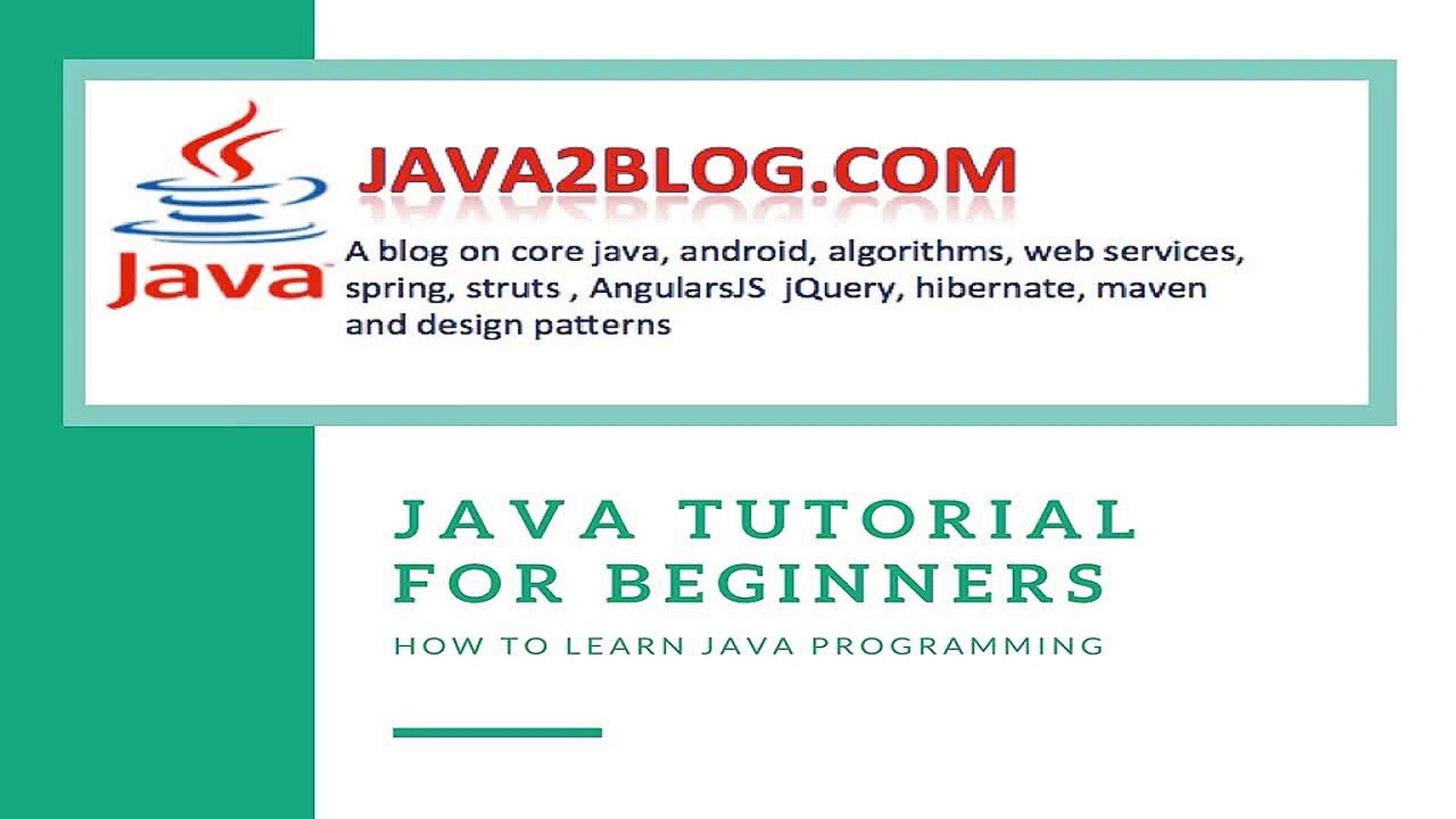 basics of java programming - step by step tutorial