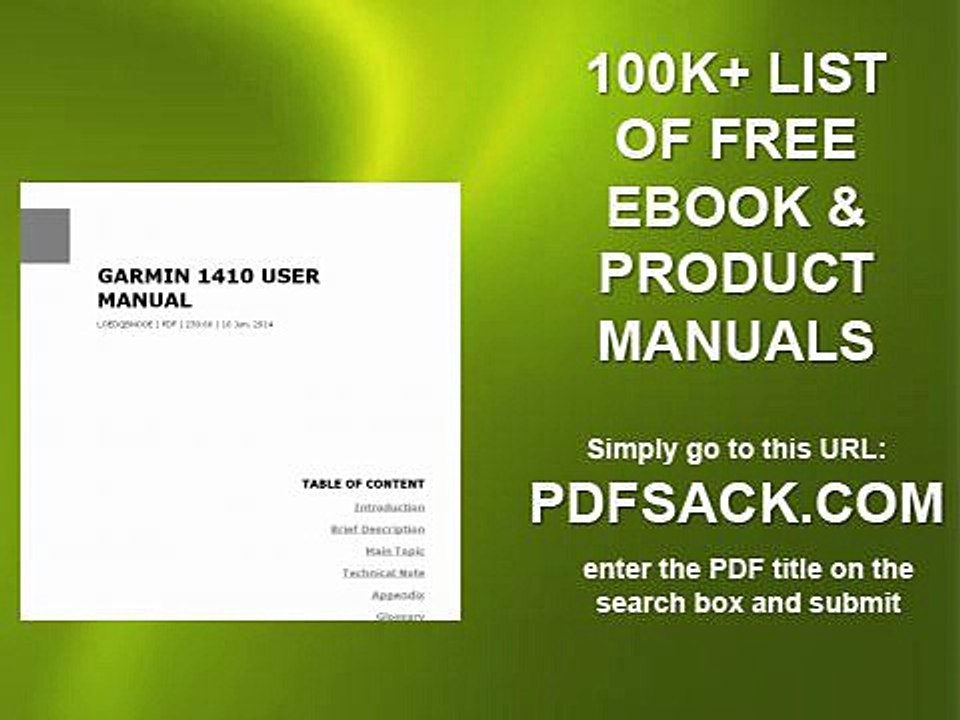 Garmin 1410 User Manual