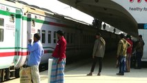 Subarna Express Train of Bangladesh Railway departing kamlapur