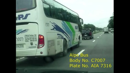 Crazy Alps bus on South Luzon Expressway (SLEX) Philippines. 2017
