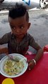 ya s'friend eating Cambodian noodle, funny kids 2016