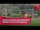Enfrentamiento en Oaxaca deja casas y vehículos incendiados