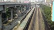 Subarna Express Train Crossing Snake shape Railroute before entering Kamlapur Railway Station, Dhaka, Bangladesh