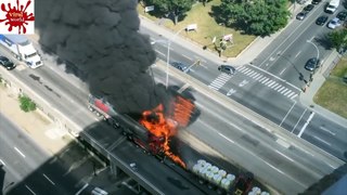 two tanker blast on road