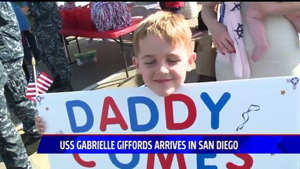 Скачать видео: USS Gabrielle Giffords Arrives at Homeport of San Diego