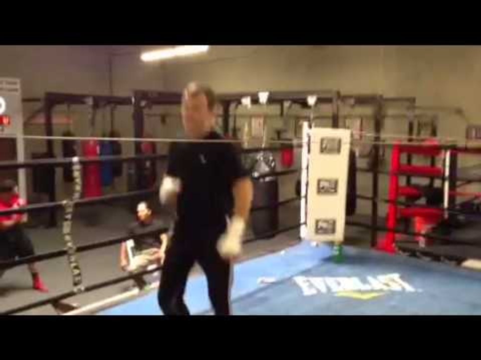 Egidijus Kavaliauskas and Mexican Russian in ring