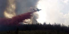 Firefighting Plane Drops Retardant on Keystone Fire