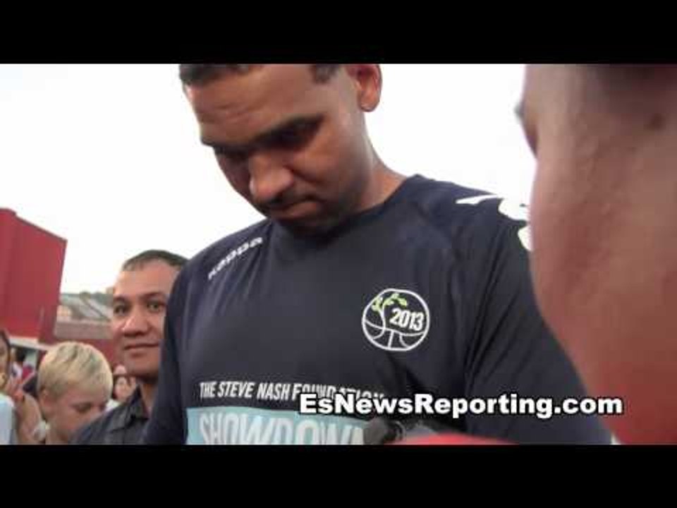 Jared Dudley scores goal at steve nash game steals show in celebration