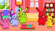 Mega Pikachu learning colors ice cream, Finger Family Rhymes For kids - Pokemon Cartoon