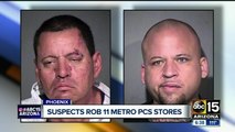 Suspects accused of robbing 11 stores in Phoenix