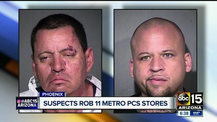 Suspects accused of robbing 11 stores in Phoenix