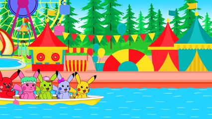 Mega Pikachu crashed Kick Scooter, Finger family songs with actions for kids