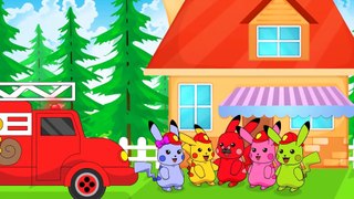 Mega Pikachu firefighting in the house! Funny Cartoon songs for kids