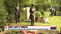First Lady visits grave site of controversial Korean-German composer Yun Isang