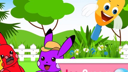 Mega Pikachu crying asking for flying Ice cream, Finger family songs, Cartoon for kids