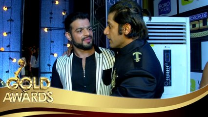 Karan Patel HUGS Karanvir Bohra At The Zee Gold Awards 2017 Red Carpet