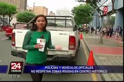 Vehículos oficiales no respetan zonas rígidas en el Centro de Lima