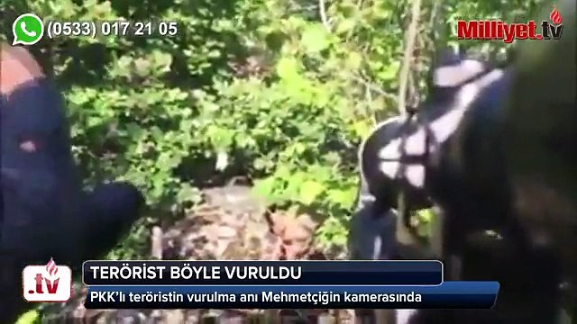 Sosyal medyada hızla yayılıyor! Teröristin vurulma anı...