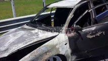 Report TV - Vlorë, merr flakë në ecje makina, nuk ka të lënduar