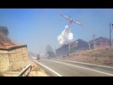Iglesias (CI) - Incendio a Monteponi, in azione canadair (06.07.17)