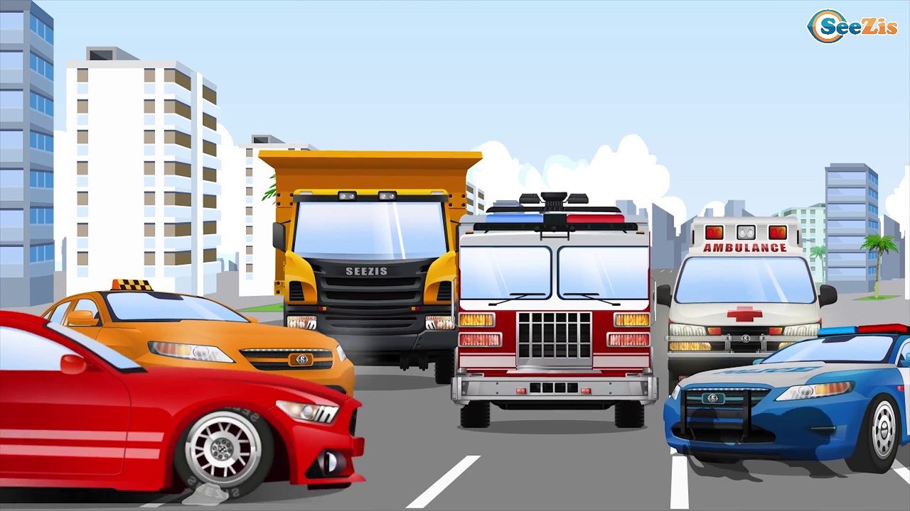 The White Ambulance And Police Car - Kids Video - Emergency Vehicles Cartoons for Babies!