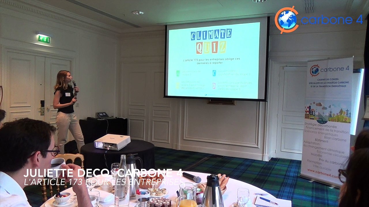 "Du reporting carbone vers une stratégie climat " : Juliette Decq, Carbone 4