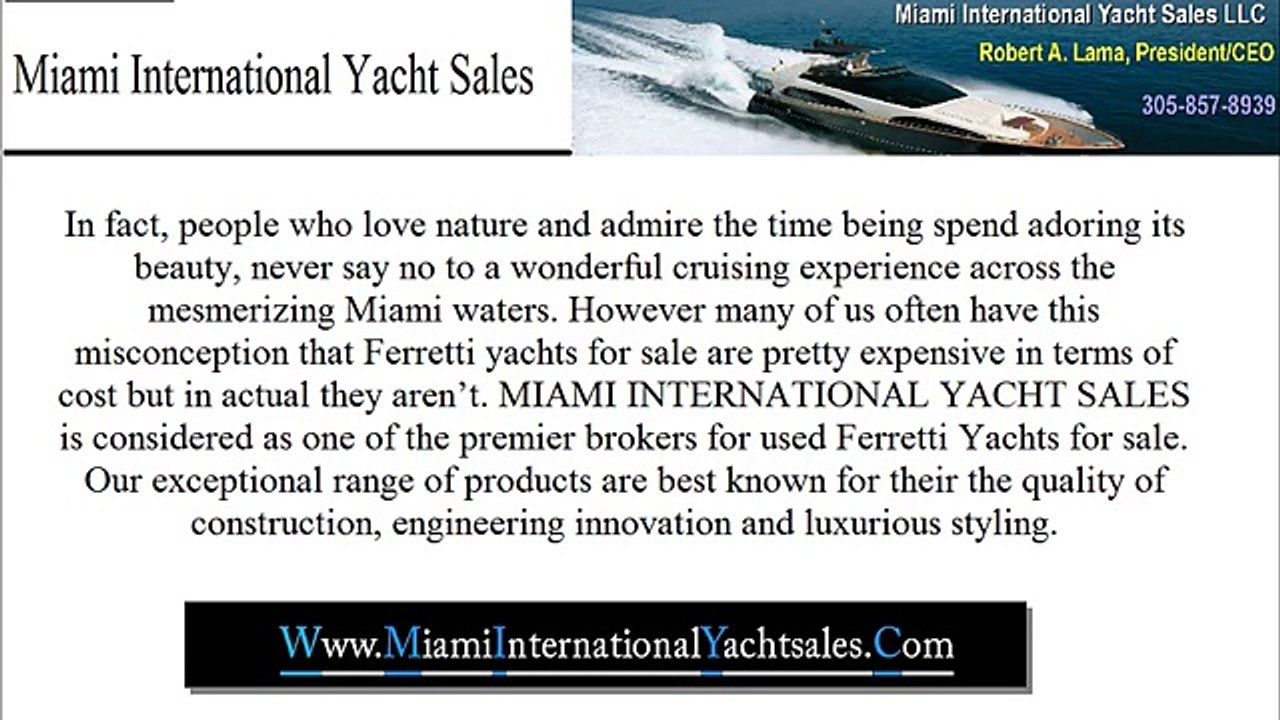Quality Ferretti Yachts For Sale