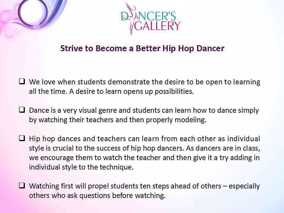 Strive to Become a Better Hip Hop Dancer