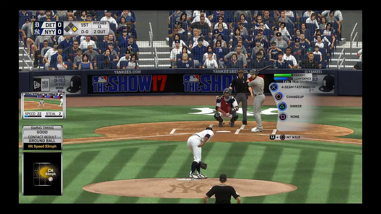 MLB The Show 17 RTTS -SP- NY Yankees 1x105 vs Detroit Tigers