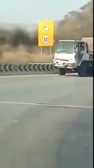 Pakistani Man stops a 22 wheeler break-failed truck without driver