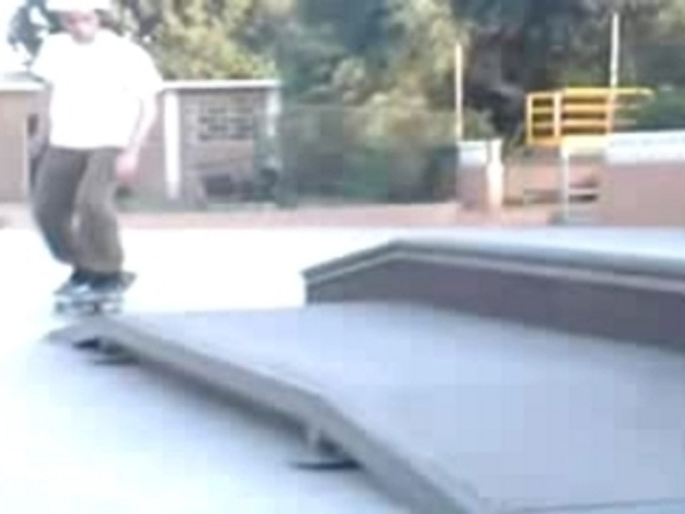 P A en crook to boardslide. skate contest