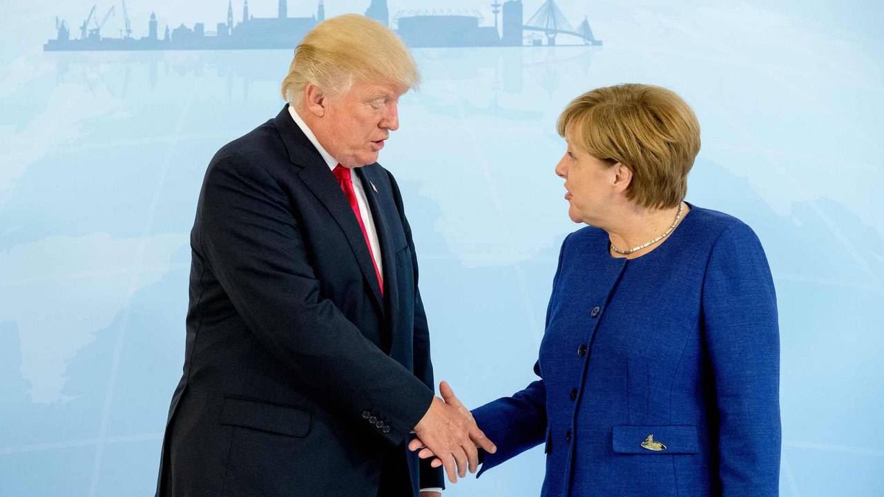 Merkel greets Trump in Germany