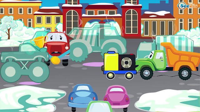 Cars for kids - The Red Fire Truck - Kids Channel KC - Power Wheels PW
