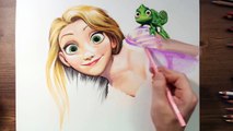 DRAWING RAPUNZEL and PASCAL from TANGLED || graphite pencil