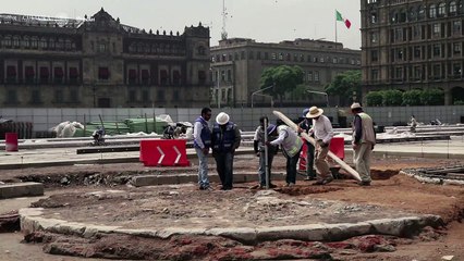 Descubren monumento de que dio nombre al Zócalo de México