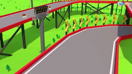 The Blue Police Car - Cars & Trucks Cartoons - Vehicle & COLOURS Car for children