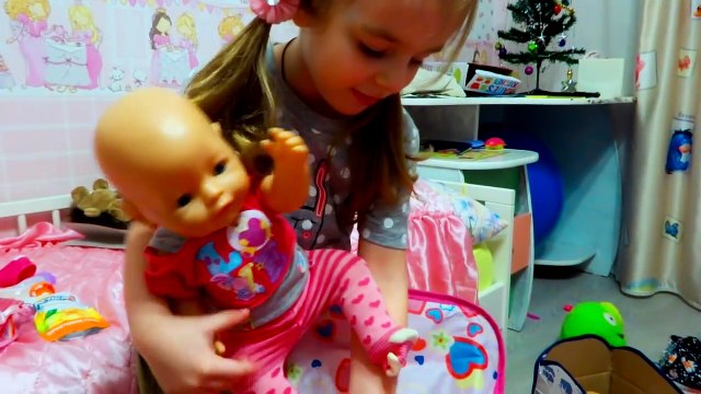 Дети Детка ребенок родился Ча ДЛЯ ФУРШЕТА стульчик кормления беби бон распаковка играем куклой кормим куклу