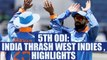 India defeat West Indies by 8 wickets in 5th ODI | Oneindia News