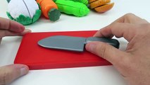 Learn Names of Fruits and utting Velcro Fruits and Vegetables Slicing Peel