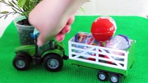 Toys Vehicles and Kinder Surprise  - Toy train, Toys Tractor, Toys Loader - Vi