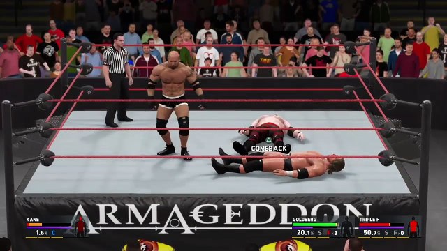 Armageddon 2003 Triple H vs Goldberg vs Kane WWE 2K17 simulation