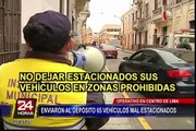 Envían a 65 vehículos al depósito por estacionarse en zonas rígidas del Centro de Lima