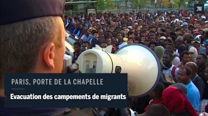 Paris : évacuation des migrants installés Porte de la Chapelle